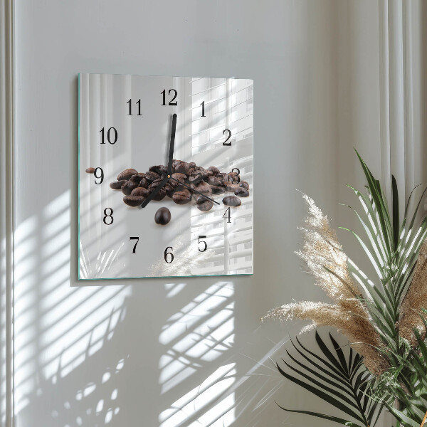 Wanduhr aus glas Kaffeebohnen