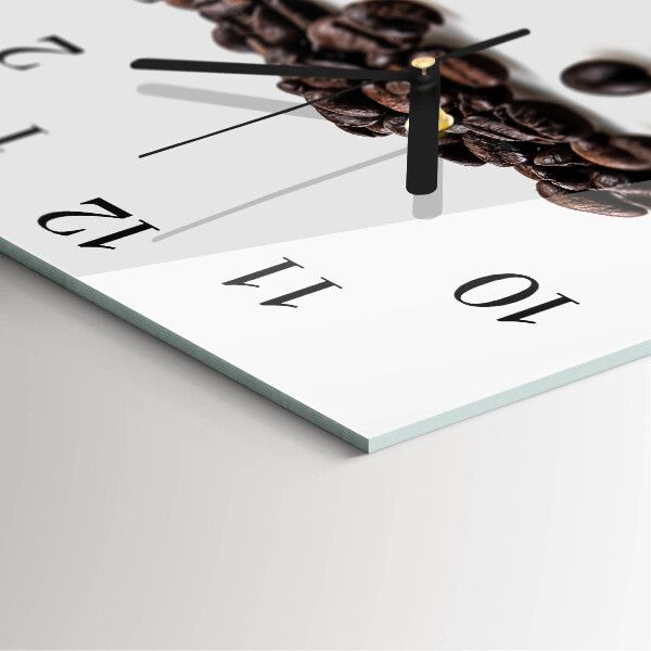 Wanduhr aus glas Kaffeebohnen