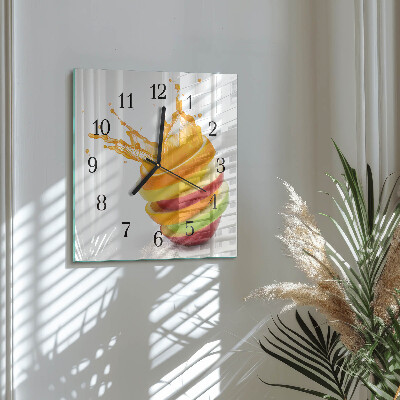 Wanduhr aus glas Obst