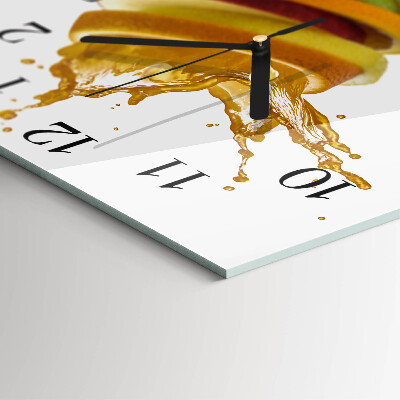 Wanduhr aus glas Obst