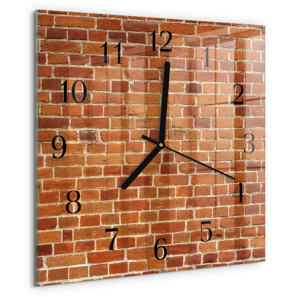 Wanduhr aus glas Ziegelmauer
