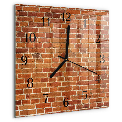 Wanduhr aus glas Ziegelmauer