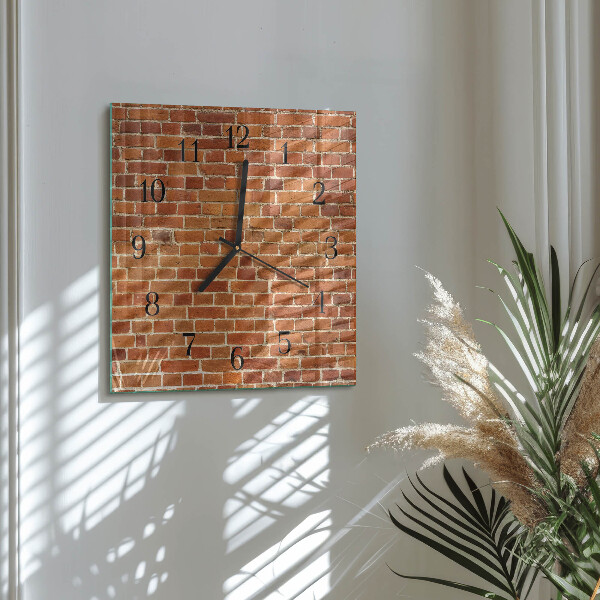 Wanduhr aus glas Ziegelmauer