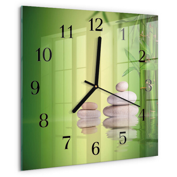 Wanduhr aus glas Zen-Steine