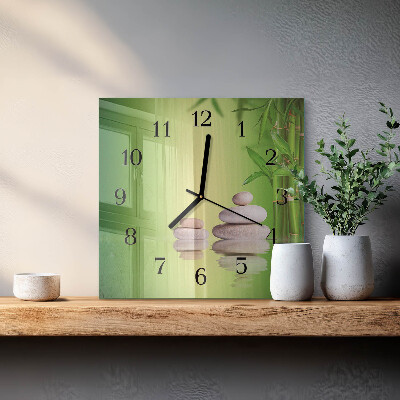 Wanduhr aus glas Zen-Steine