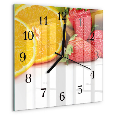 Wanduhr aus glas Obst