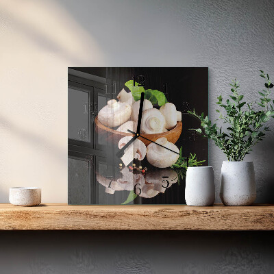 Wanduhr aus glas Pilze