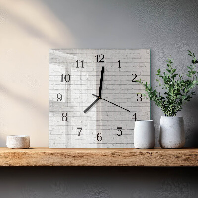 Wanduhr aus glas Ziegelmauer