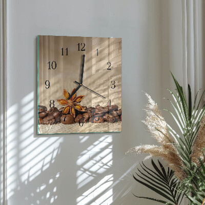 Wanduhr aus glas Kaffeebohnen