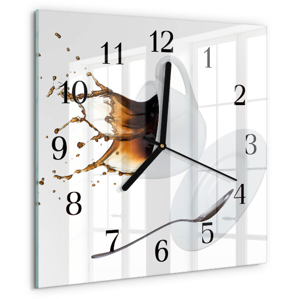 Wanduhr aus glas Tasse Kaffee