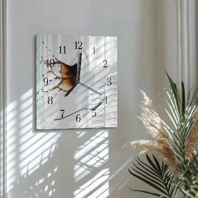 Wanduhr aus glas Tasse Kaffee