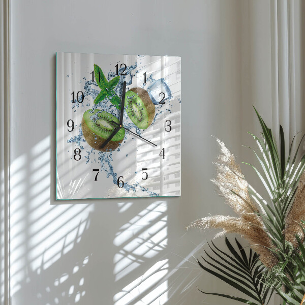 Wanduhr aus glas Kiwi