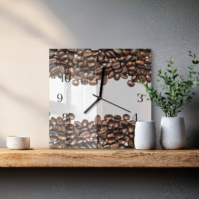 Wanduhr aus glas Kaffeebohnen