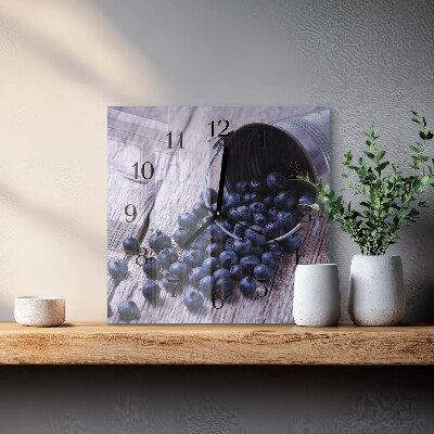 Wanduhr aus glas Blaubeeren