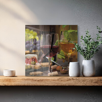 Wanduhr aus glas Weinglas
