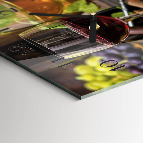 Wanduhr aus glas Weinglas