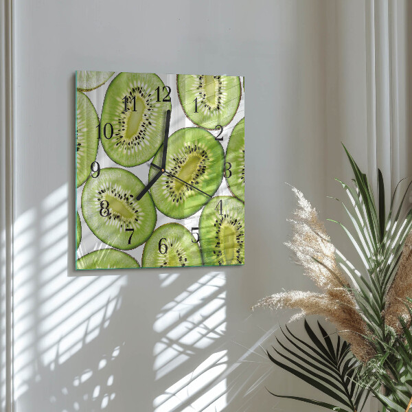 Wanduhr aus glas Kiwi