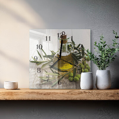 Wanduhr aus glas Olivenöl