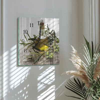 Wanduhr aus glas Olivenöl