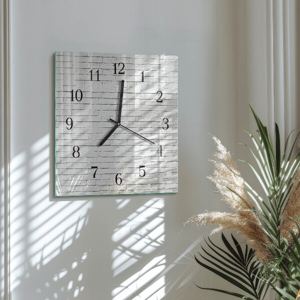 Wanduhr aus glas Ziegelmauer