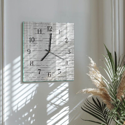 Wanduhr aus glas Ziegelmauer