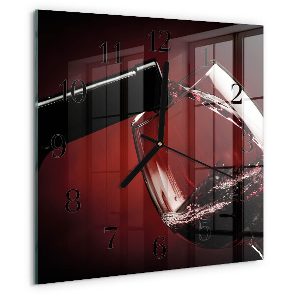 Wanduhr aus glas Weinglas