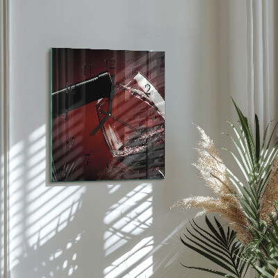 Wanduhr aus glas Weinglas