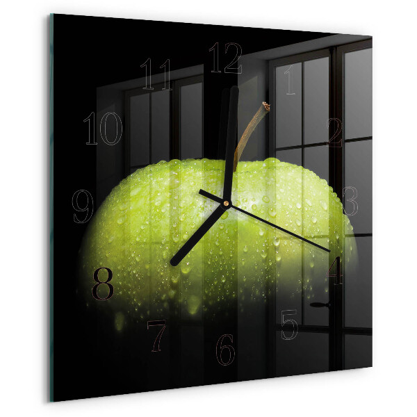 Wanduhr aus glas Apfel