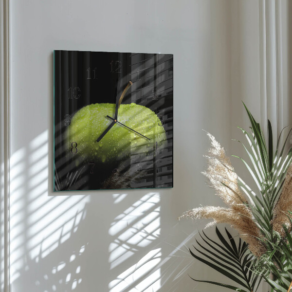 Wanduhr aus glas Apfel