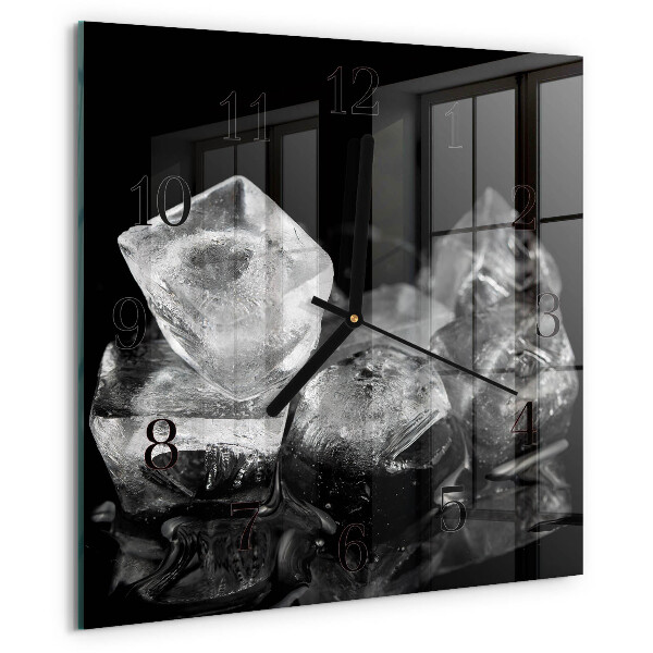 Wanduhr aus glas Eiswürfel