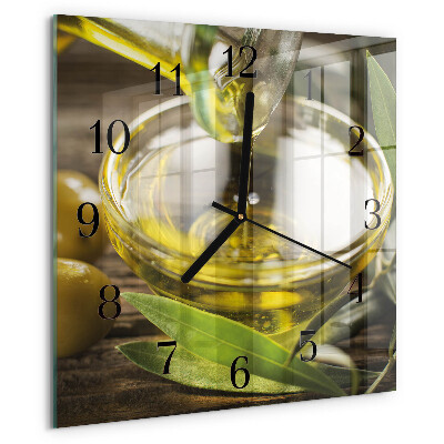 Wanduhr aus glas Olivenöl