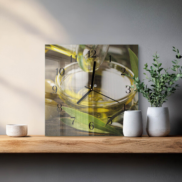Wanduhr aus glas Olivenöl