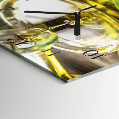 Wanduhr aus glas Olivenöl