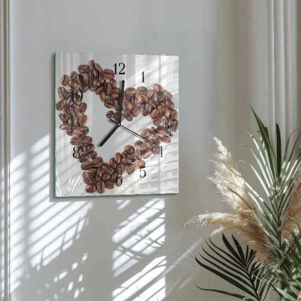 Wanduhr aus glas Kaffeebohnen