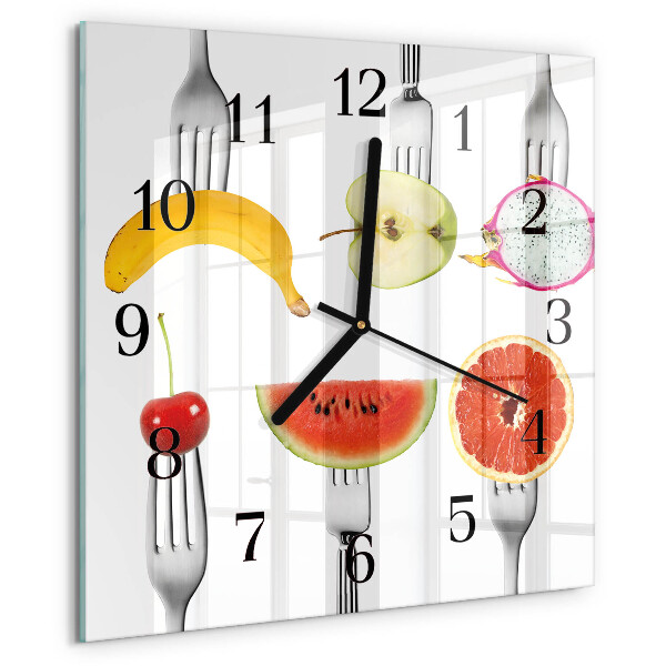 Wanduhr aus glas Obst