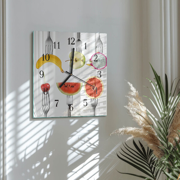 Wanduhr aus glas Obst