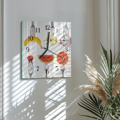 Wanduhr aus glas Obst