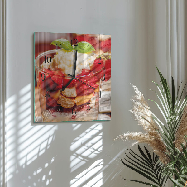 Wanduhr aus glas Obst