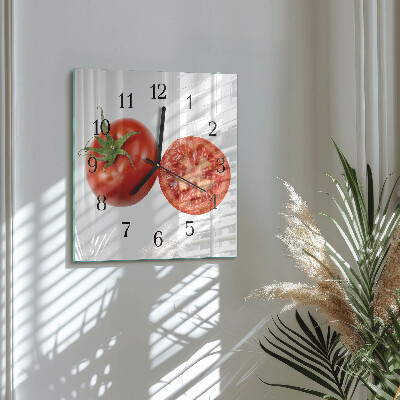 Wanduhr aus glas Tomaten