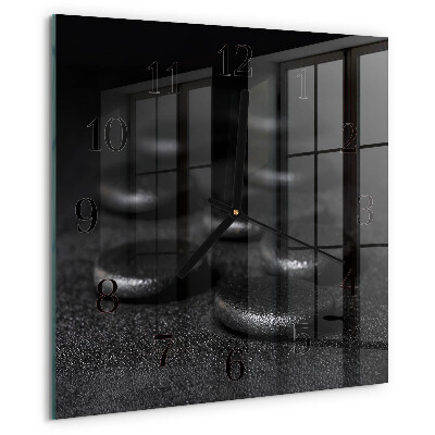 Wanduhr aus glas Zen-Steine