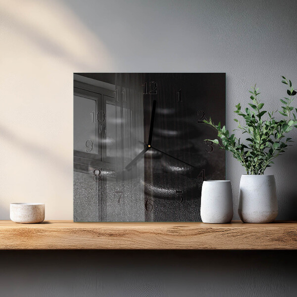 Wanduhr aus glas Zen-Steine