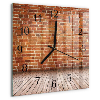 Wanduhr aus glas Ziegelmauer