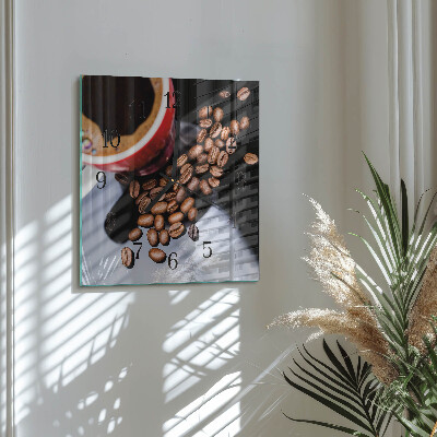 Wanduhr aus glas Tasse Kaffee