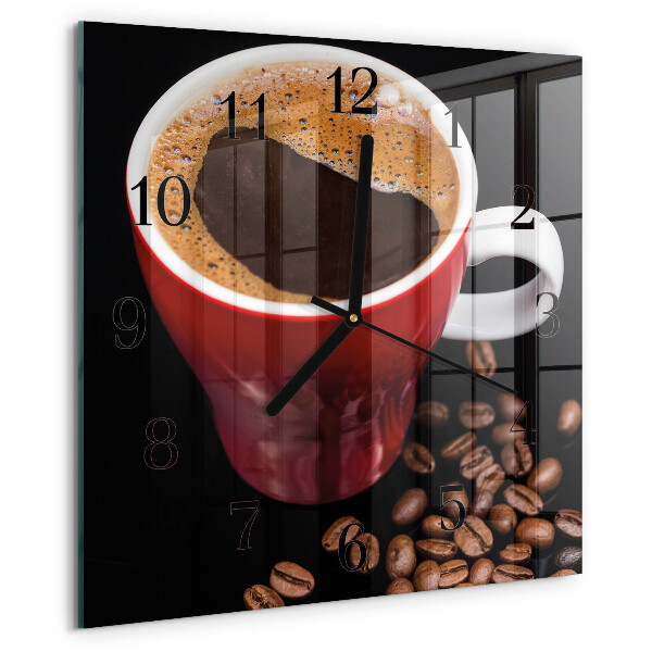 Wanduhr aus glas Tasse Kaffee