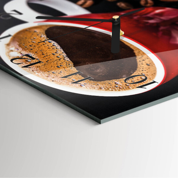 Wanduhr aus glas Tasse Kaffee