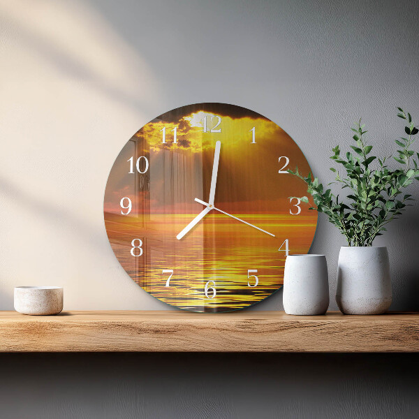 Glas wanduhr Sonnenuntergang