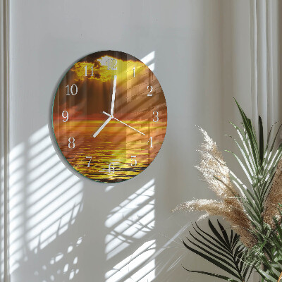 Glas wanduhr Sonnenuntergang
