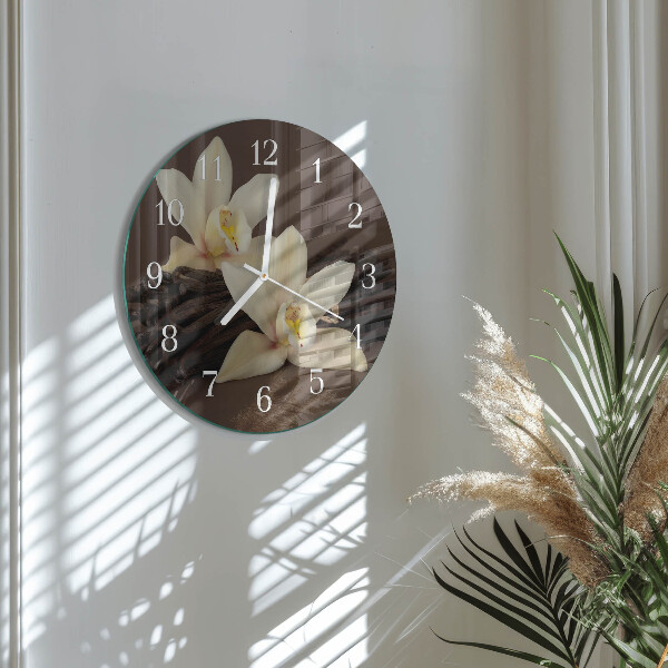 Glas wanduhr Vanille