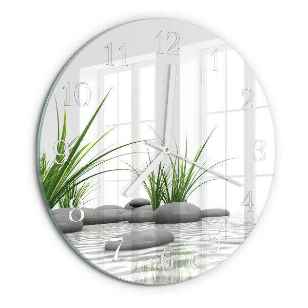 Glas wanduhr Steine