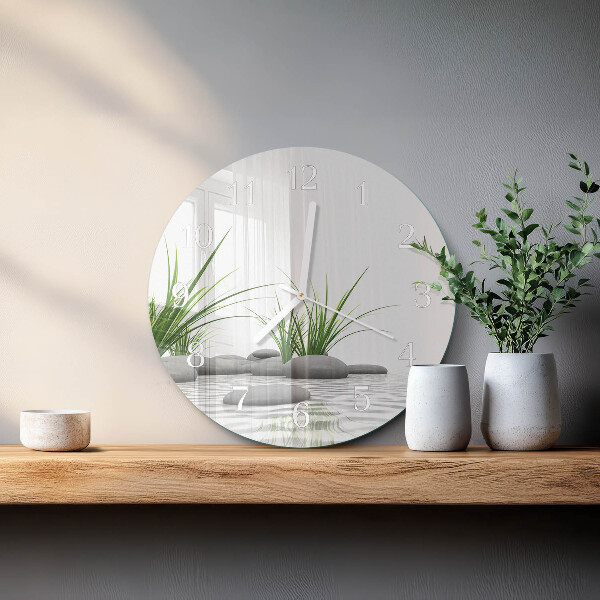 Glas wanduhr Steine